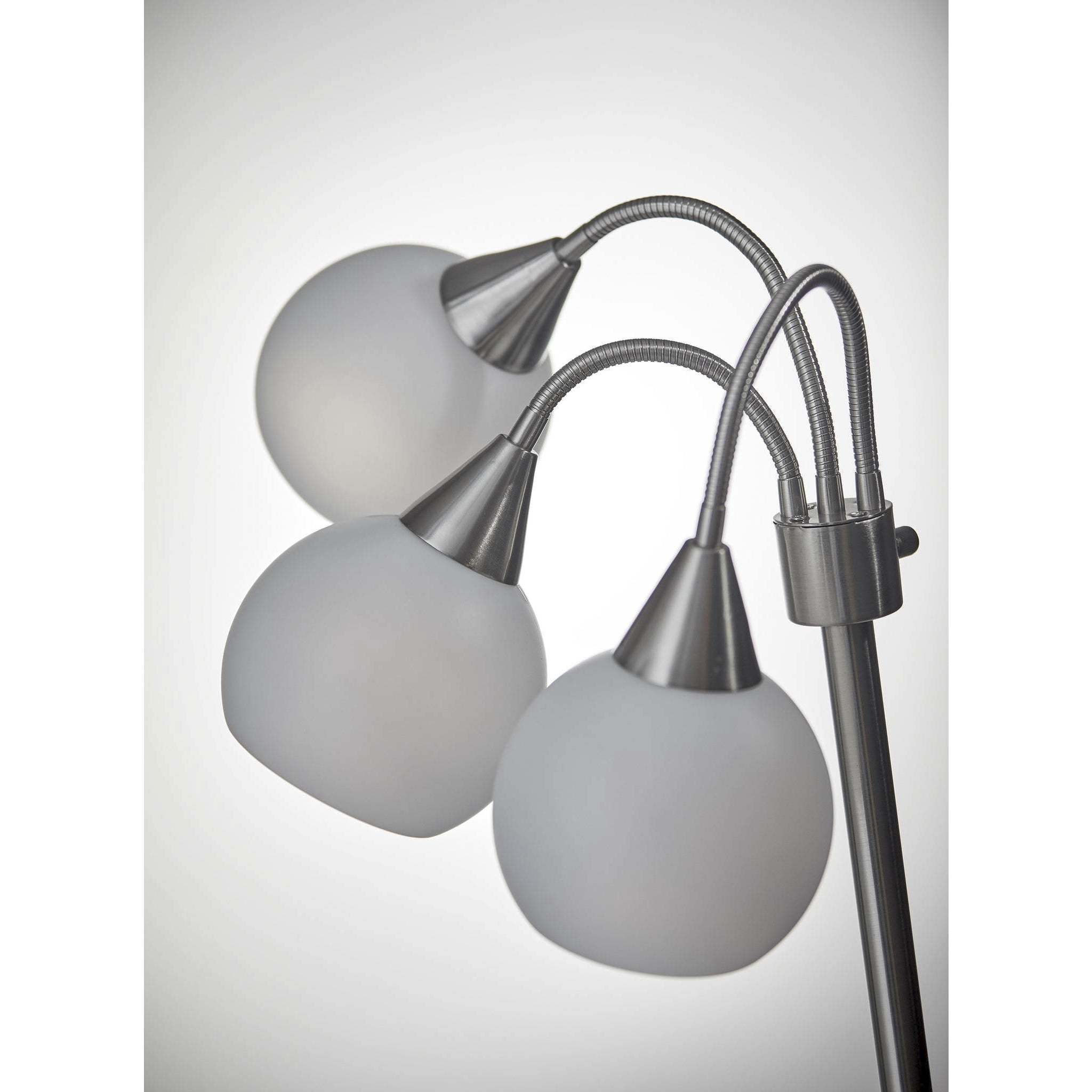 Phillip 65.5 inch 40 watt Brushed Steel 3-Arm Floor Lamp Portable Light