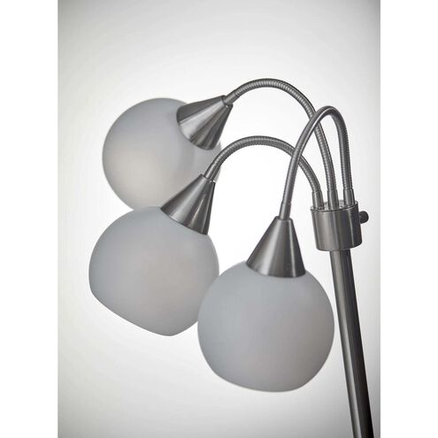 Phillip 66 inch 40.00 watt Brushed Steel 3-Arm Floor Lamp Portable Light