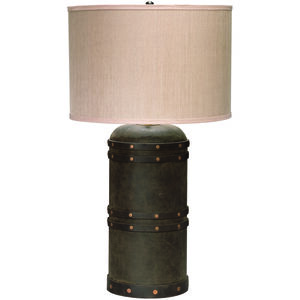 Barrel 29 inch 150.00 watt Vintage Leather Table Lamp Portable Light