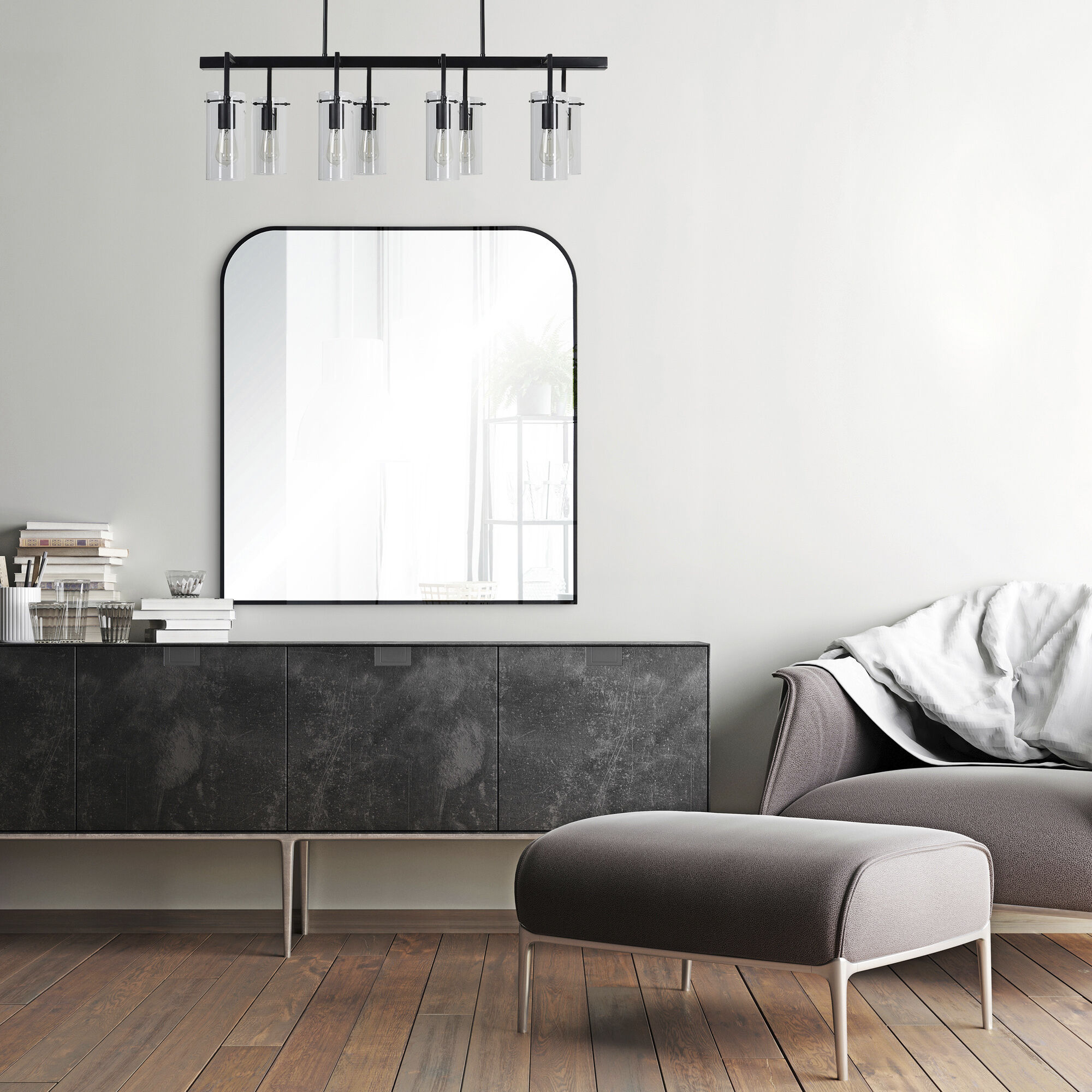 Luka 40 X 38 inch Black Wall Mirror