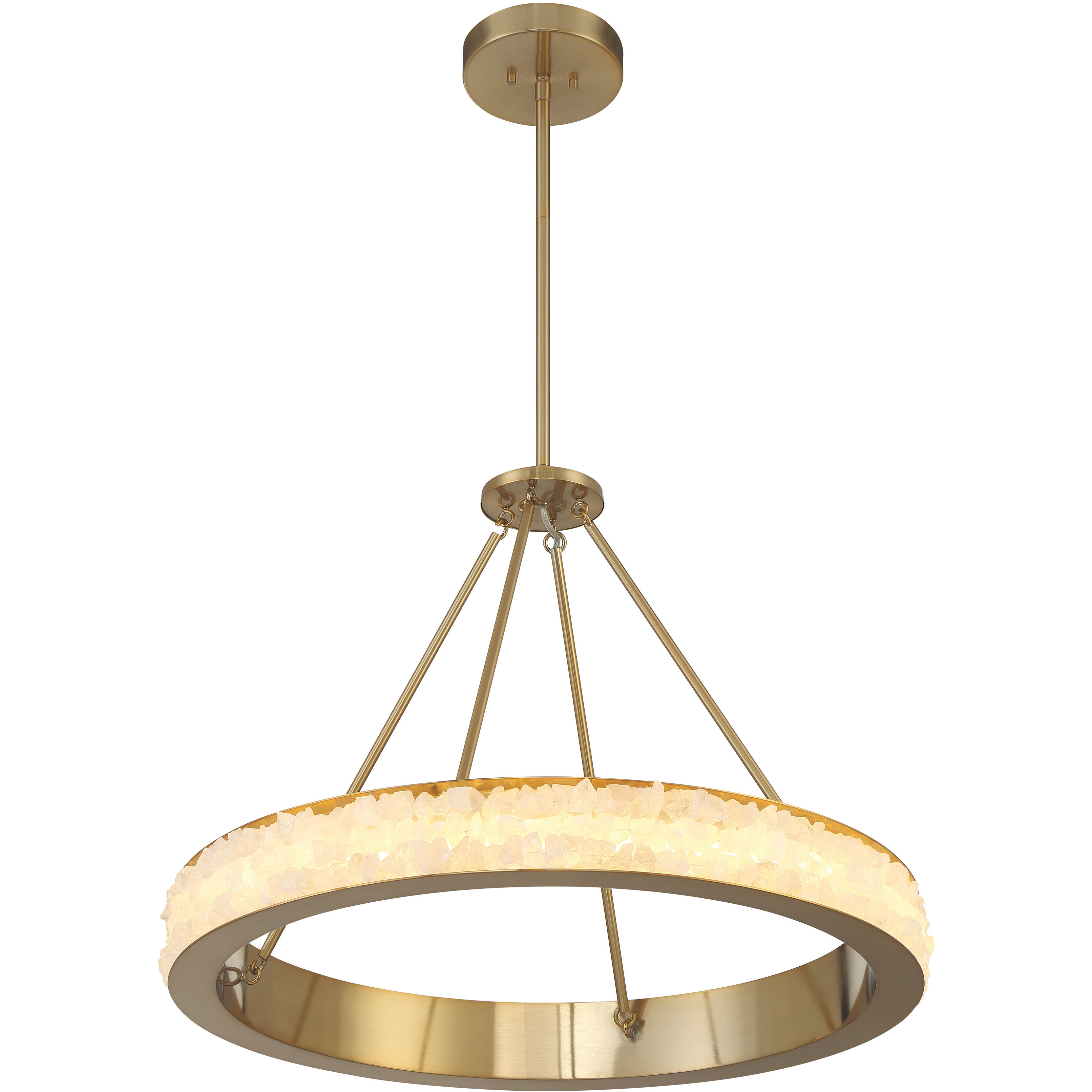Divinely LED 29 inch Celeste Brass Chandelier Ceiling Light
