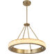 Divinely LED 29 inch Celeste Brass Chandelier Ceiling Light