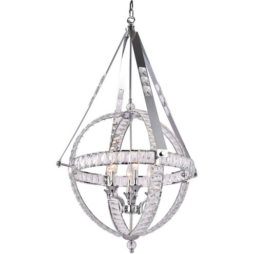 Canada 6 Light 25 inch Chrome Chandelier Ceiling Light