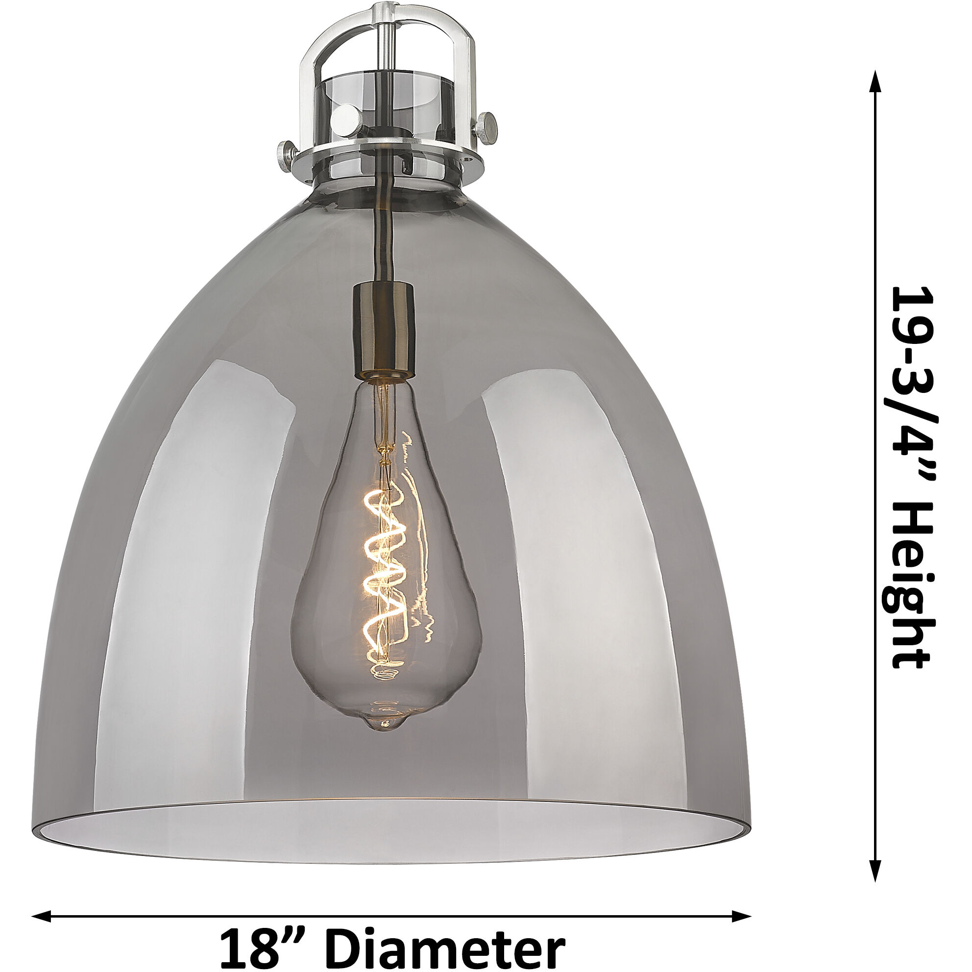 Newton Bell 1 Light 18 inch Satin Nickel Pendant Ceiling Light in Clear Glass