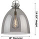 Downtown Urban Newton Bell 1 Light 18 inch Polished Nickel Pendant Ceiling Light in Matte White