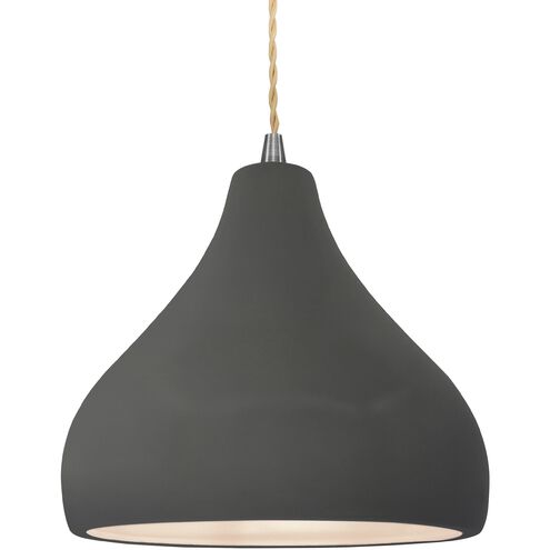 Radiance LED 11.5 inch Brushed Nickel and Gloss Gray Pendant Ceiling Light