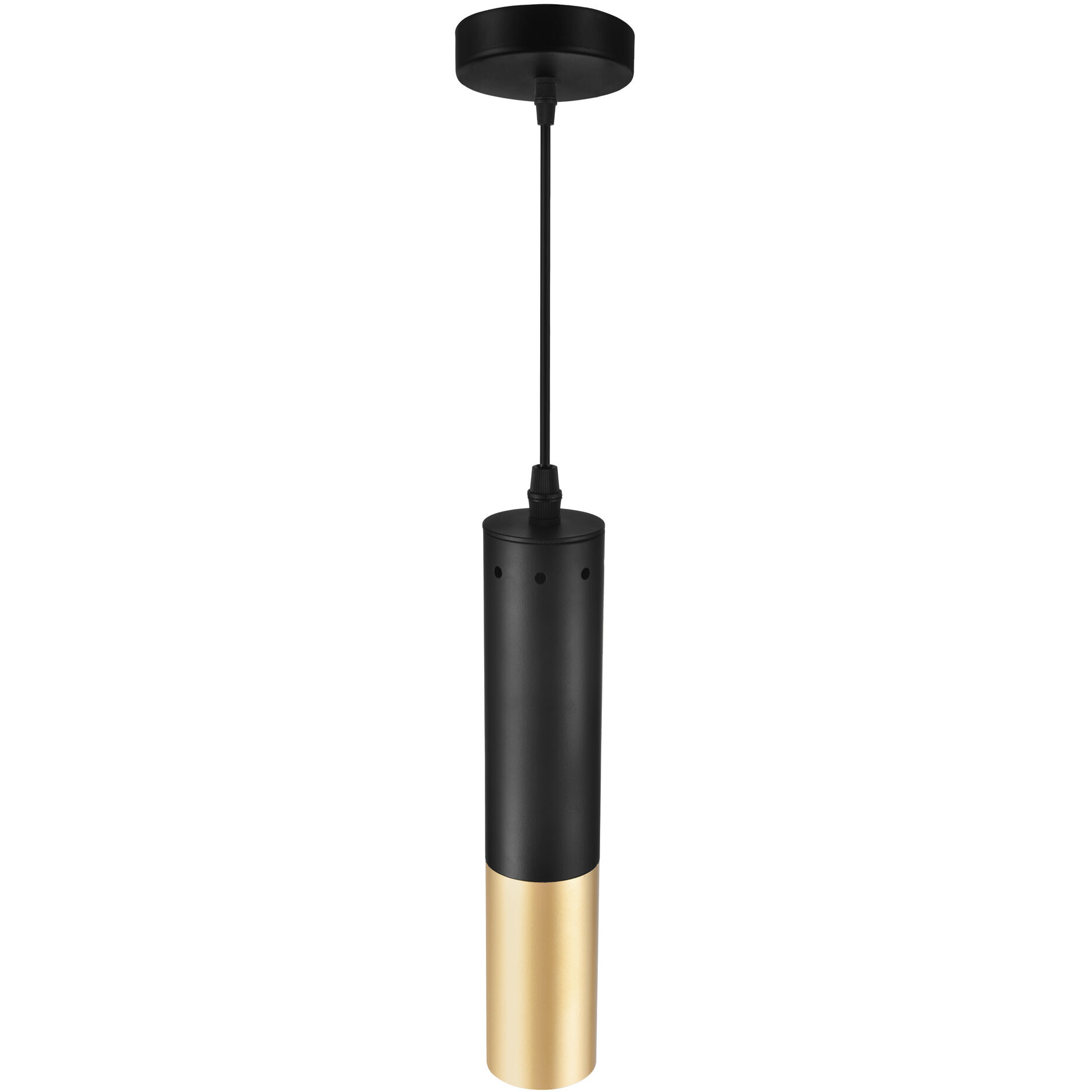 Anem 1 Light 2 inch Matte Black and Satin Gold Down Mini Pendant Ceiling Light