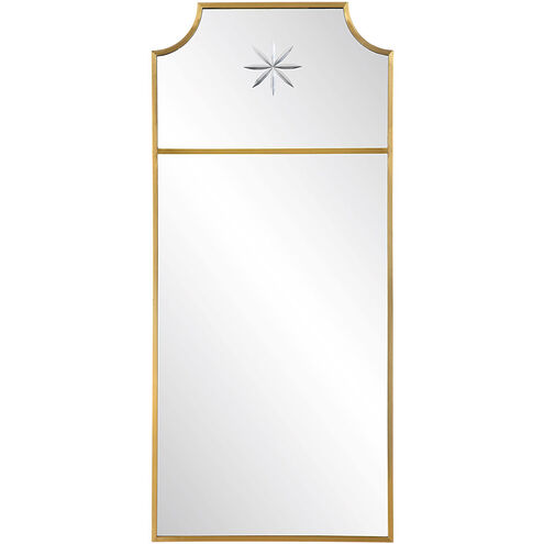 Caddington 40 X 18 inch Satin Brushed Brass Wall Mirror, Tall