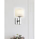 Fusion Wall Sconce Wall Light in Polished Chrome, Oval, Incandescent, Opal Fusion