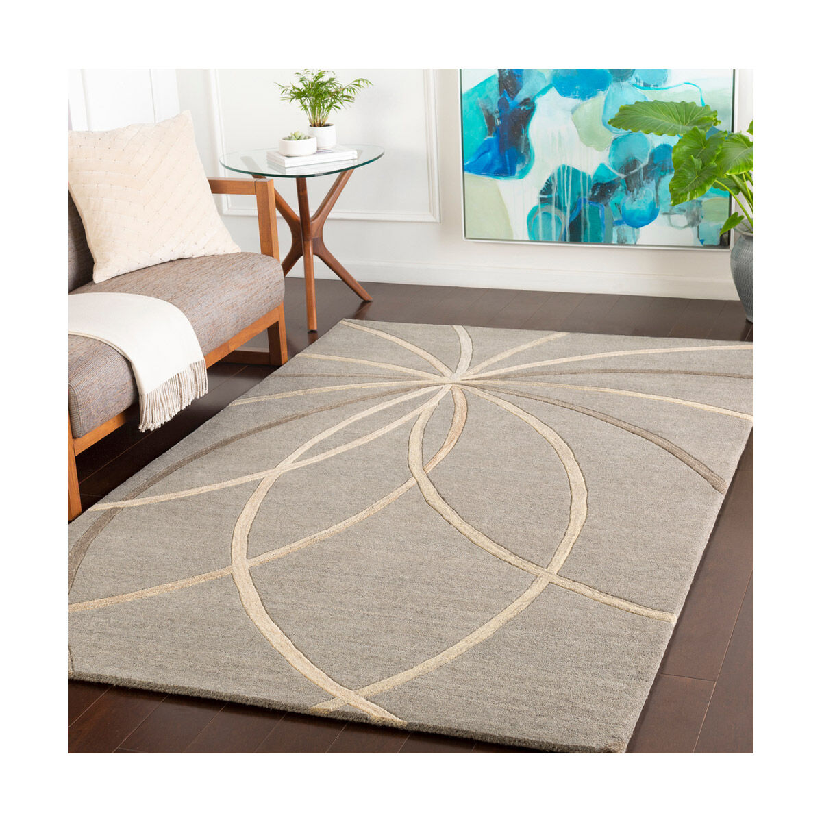 Philadelphia 132 X 96 inch Medium Gray Rug, Rectangle