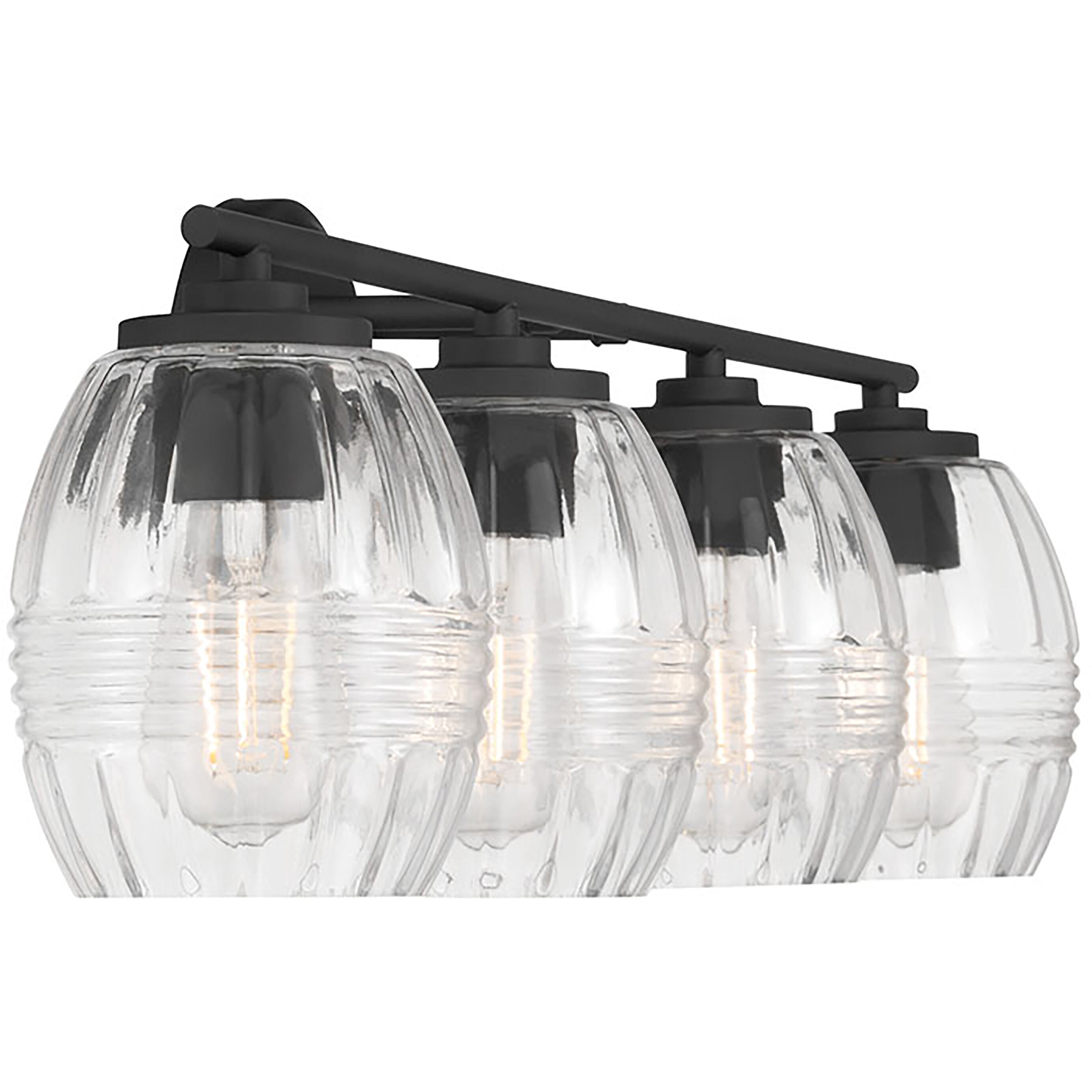 Miravelle 4 Light 30.5 inch Matte Black Bathroom Vanity Light Wall Light