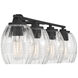 Miravelle 4 Light 30.5 inch Matte Black Bathroom Vanity Light Wall Light