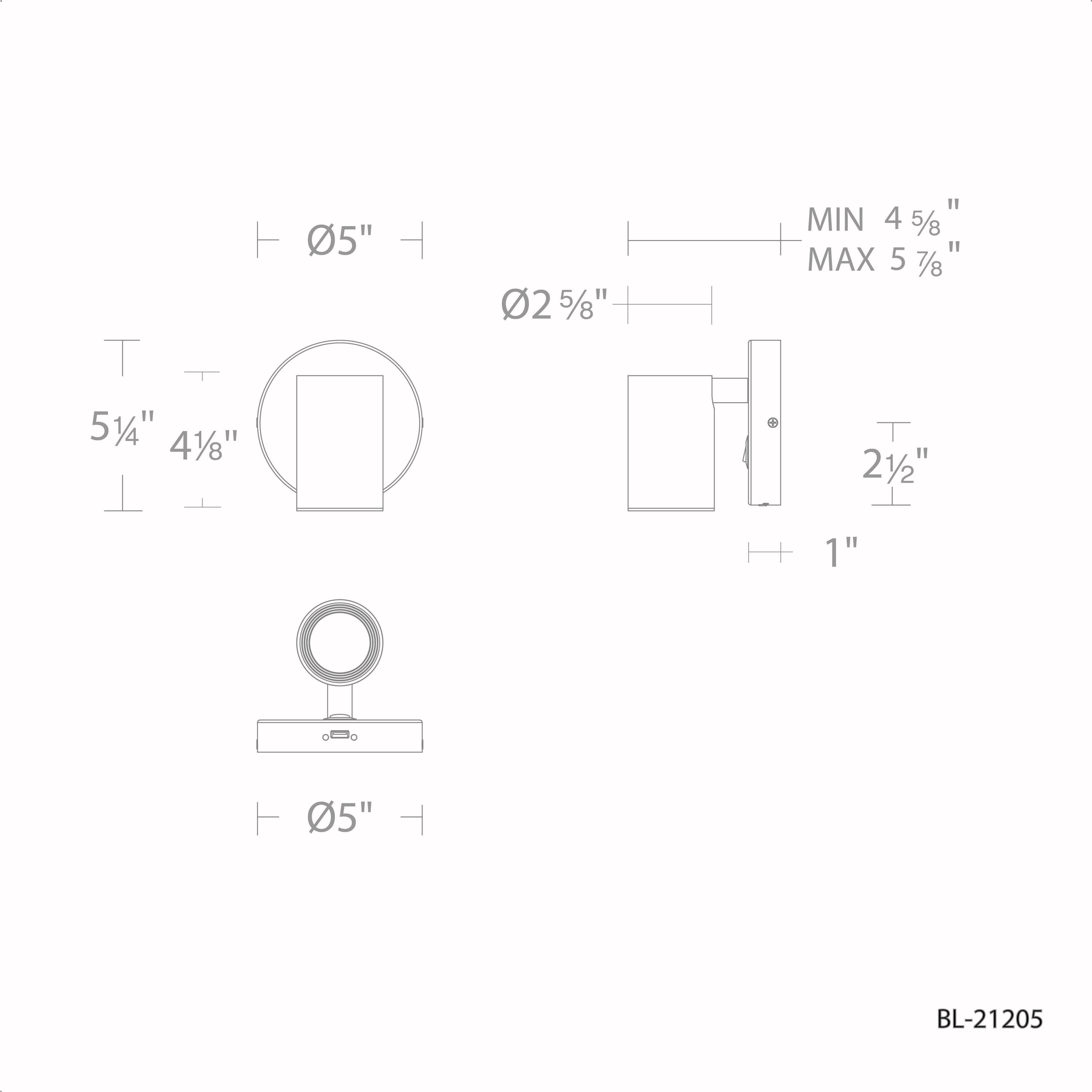 Kepler Reading Light Wall Light in Brushed Nickel, dweLED