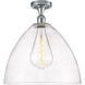 Ballston Dome 1 Light 16 inch Polished Chrome Semi-Flush Mount Ceiling Light in Seedy Glass