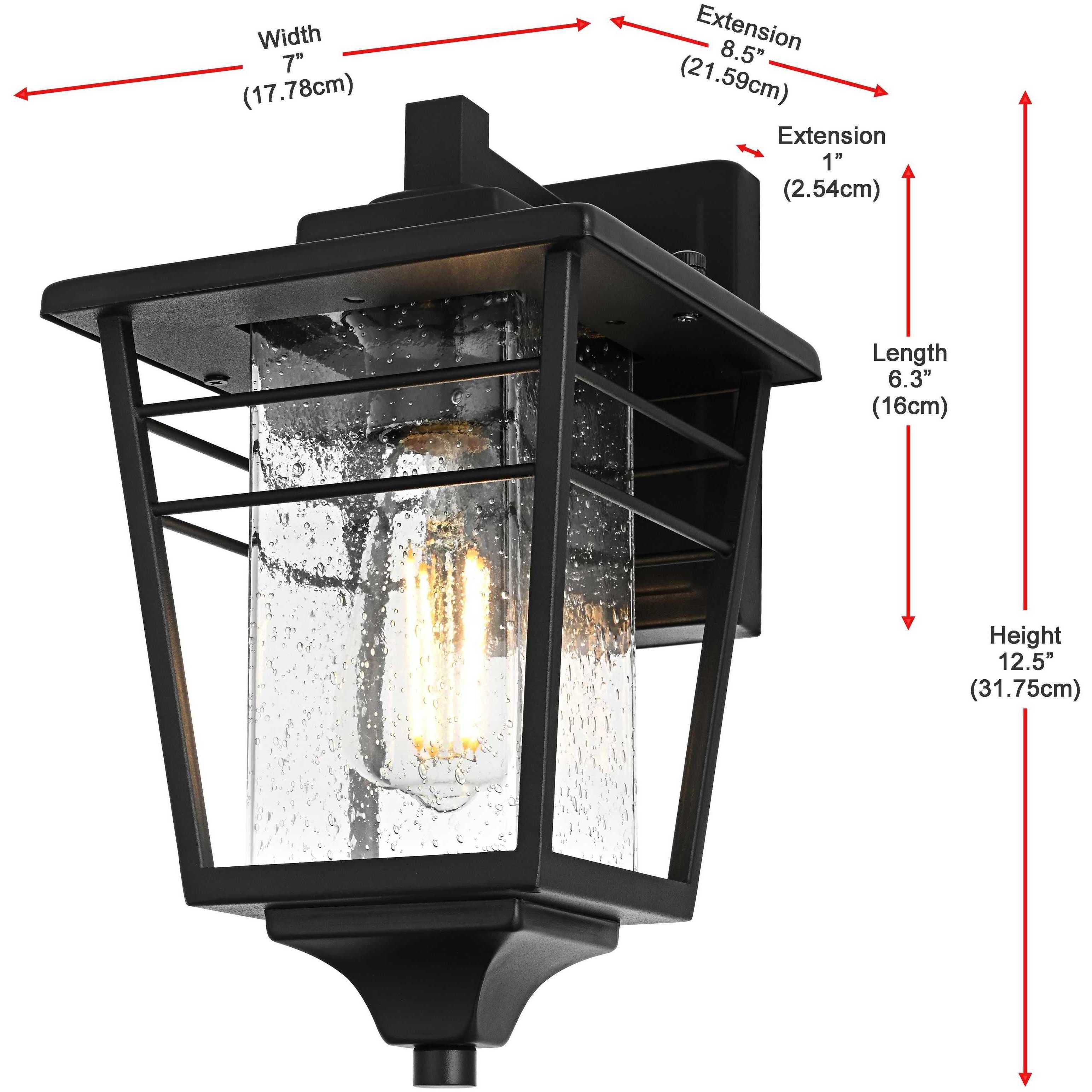 Croskey 1 Light 12.5 inch Black Outdoor Wall Sconce