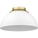 Yep Zoey 3 Light 13.75 inch Olympic Gold Flush Mount Ceiling Light in Matte White