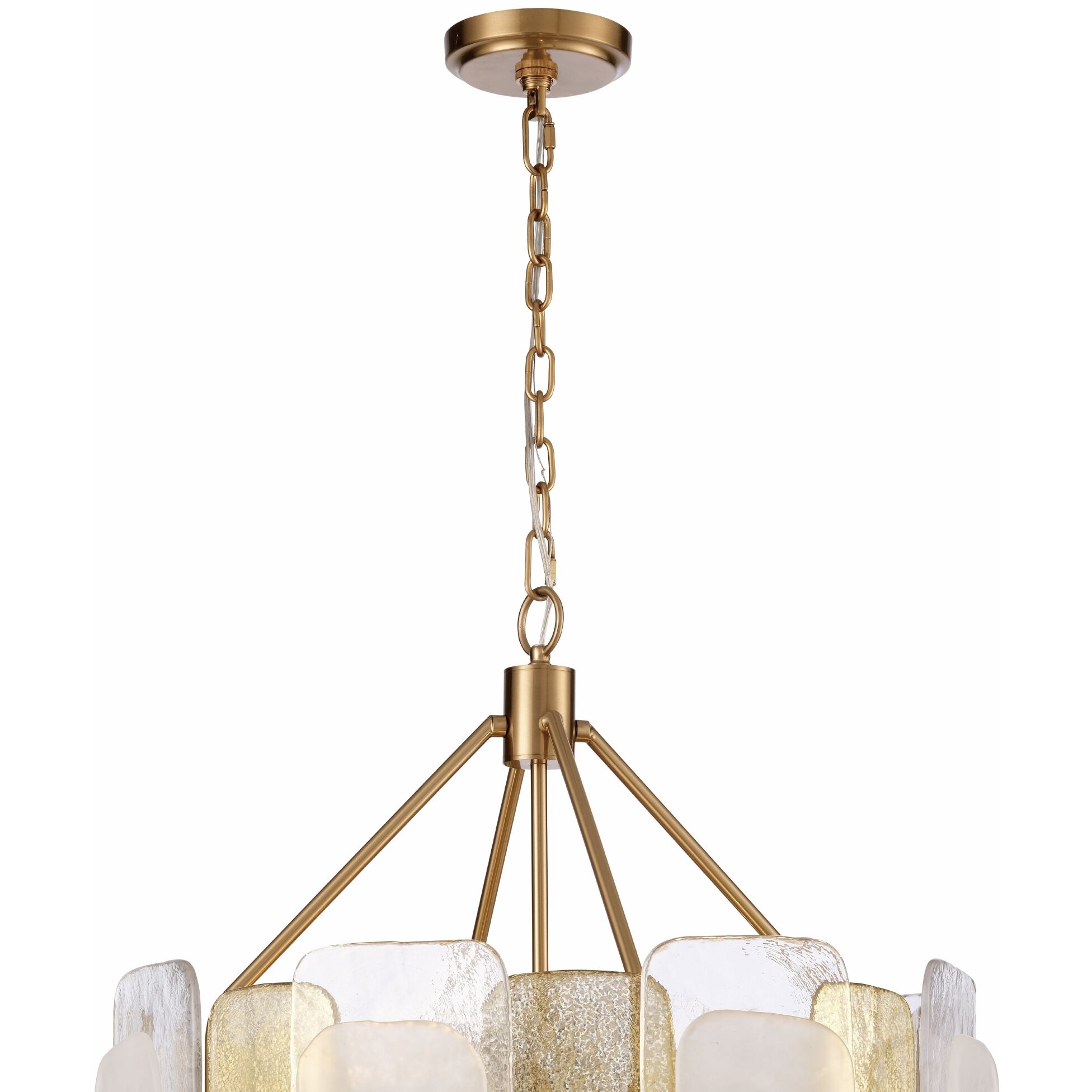 Strata 9 Light 24.5 inch Lacquered Gold Pendant Ceiling Light