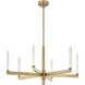 Sycara LED Champagne Bronze Chandelier Ceiling Light, 1 Tier Medium