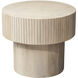 Notch Side Table in White Bleach, Round