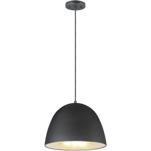 Fungo LED 15.75 inch Black and Satin Brass Single Pendant Ceiling Light in Black/Satin Brass