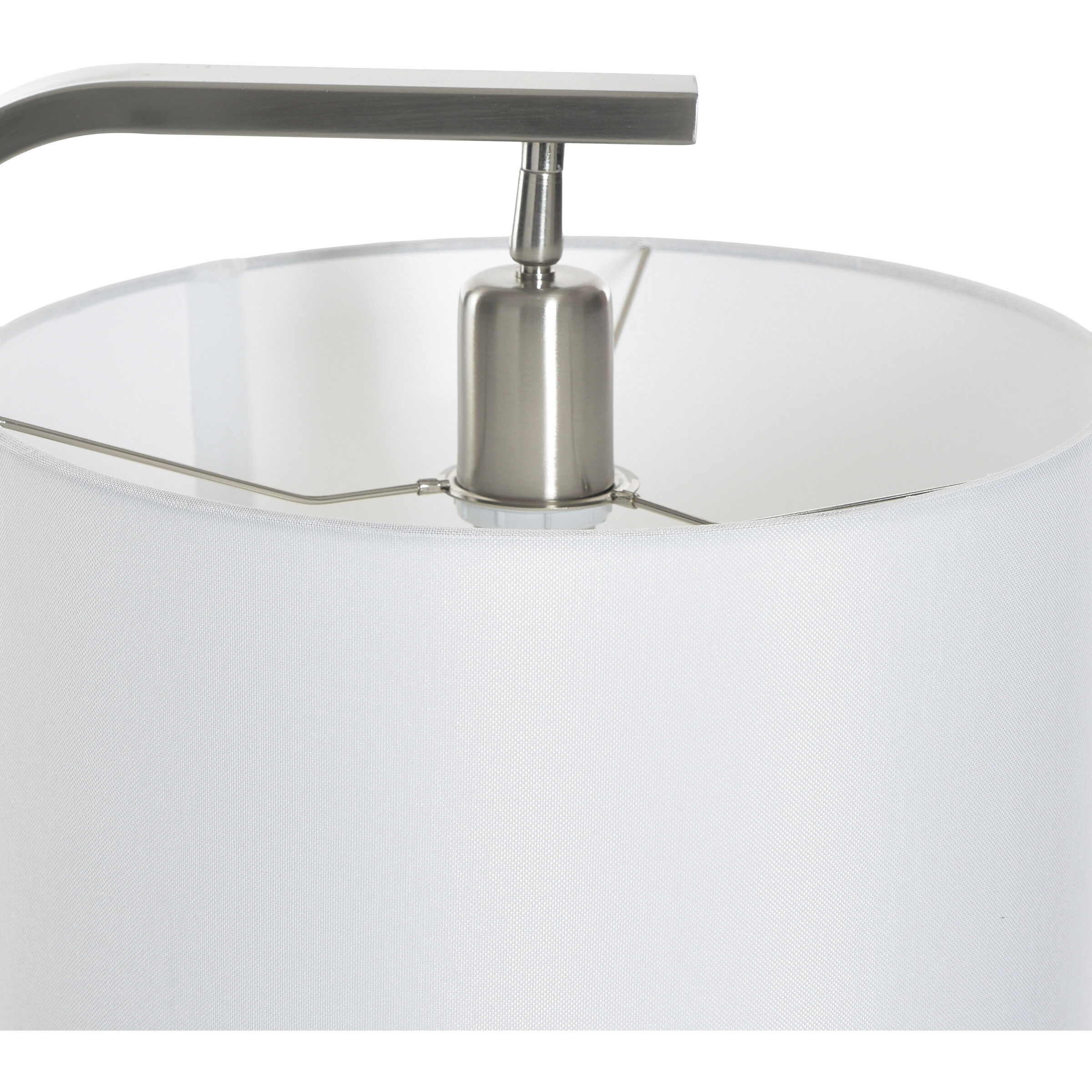 Sutton 61 inch 100 watt Brushed Nickel and Clear and White Floor Lamp Portable Light