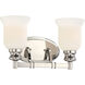 Audrey's Point 2 Light 15 inch Polished Nickel Bath Light Wall Light