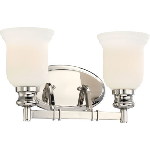 Audrey's Point 2 Light 15 inch Polished Nickel Bath Light Wall Light