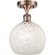 Ballston White Mouchette 1 Light 8 inch Antique Copper Semi-Flush Mount Ceiling Light