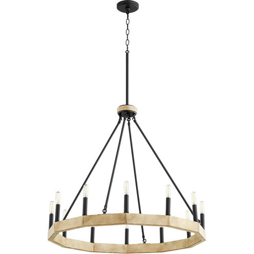 Alpine 12 Light 30.25 inch Noir with Driftwood Chandelier Ceiling Light