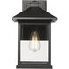 Portland 1 Light 15.75 inch Black Outdoor Wall Light