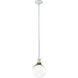 Zigrina 1 Light 7.88 inch Matte White with Aged Brass Pendant Ceiling Light