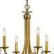 Bridgehampton 6 Light 26 inch Antique Gold Chandelier Ceiling Light in Clear Swarovski Strass