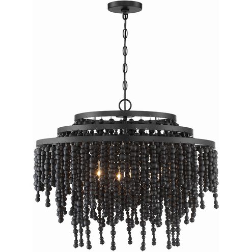 Poppy 6 Light 27 inch Matte Black Chandelier Ceiling Light