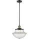 Franklin Restoration Oxford 1 Light 12 inch Black Antique Brass Mini Pendant Ceiling Light in Incandescent, Clear, Franklin Restoration