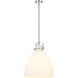 Downtown Urban Newton Bell 1 Light 16 inch Polished Nickel Pendant Ceiling Light in Matte White