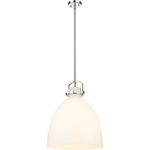 Downtown Urban Newton Bell 1 Light 16 inch Polished Nickel Pendant Ceiling Light in Matte White