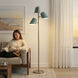 Culver 59 inch 6 watt Satin Nickel Floor Lamp Portable Light in Pool Blue Steel