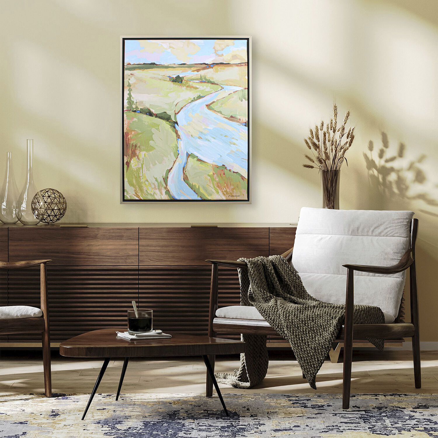 Modern Flow Green and Blue Canvas, Propac