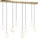 Richard June Sorelle 8 Light 60.2 inch Estate Brass Linear Chandelier Ceiling Light in LED