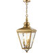 Cambridge 3 Light 11 inch Antique Brass Outdoor Pendant Lantern