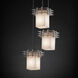 Metropolis 3 Light 7 inch Brushed Nickel Pendant Ceiling Light in Square with Flat Rim