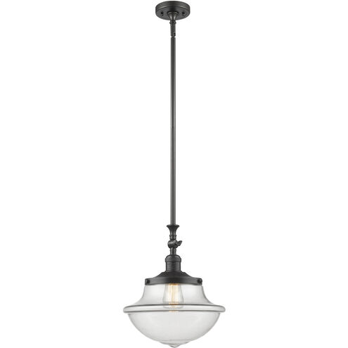 Franklin Restoration Oxford LED 12 inch Oil Rubbed Bronze Mini Pendant Ceiling Light in Clear, Franklin Restoration