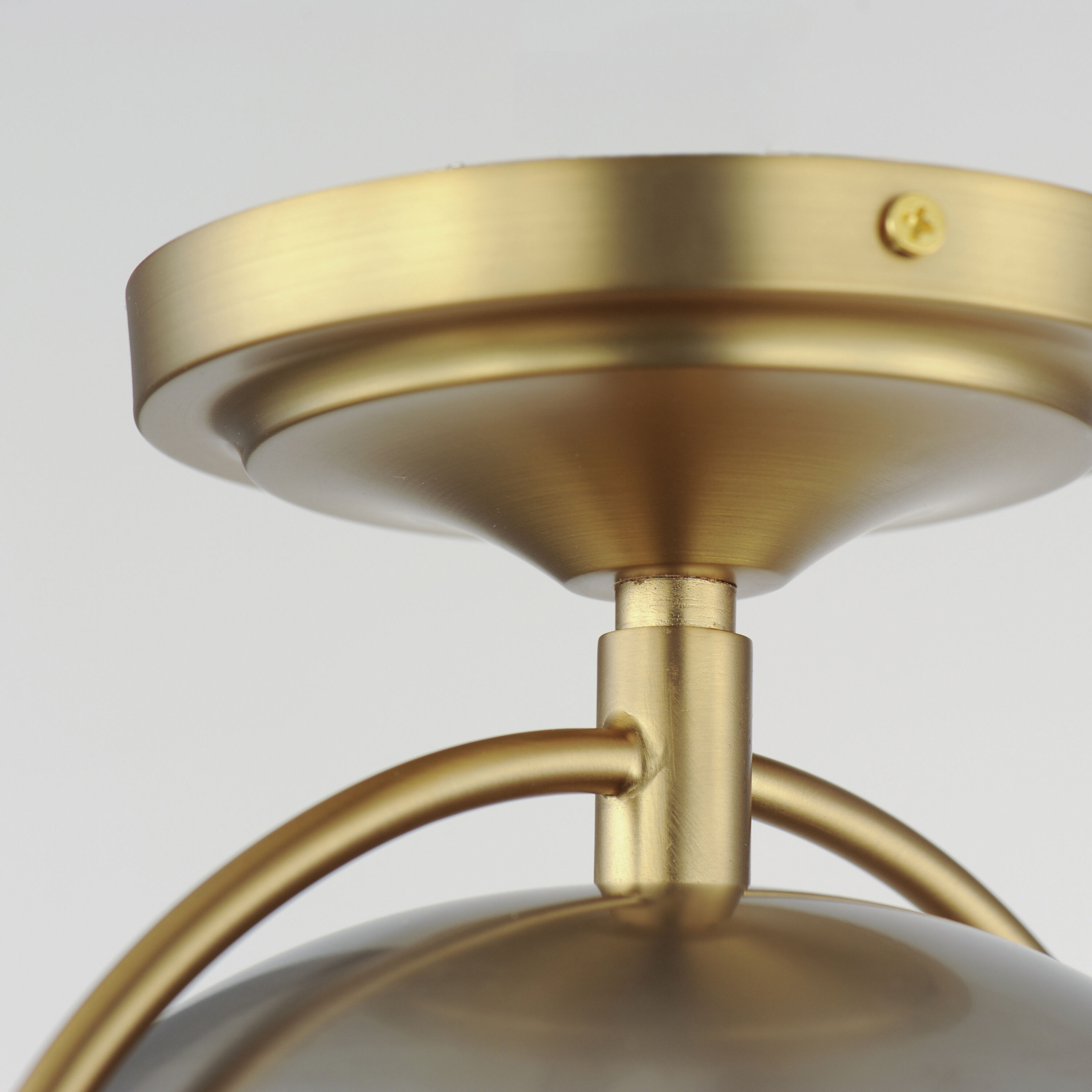 Duke 1 Light 9.5 inch Satin Nickel and Satin Brass Semi-Flush Mount Ceiling Light