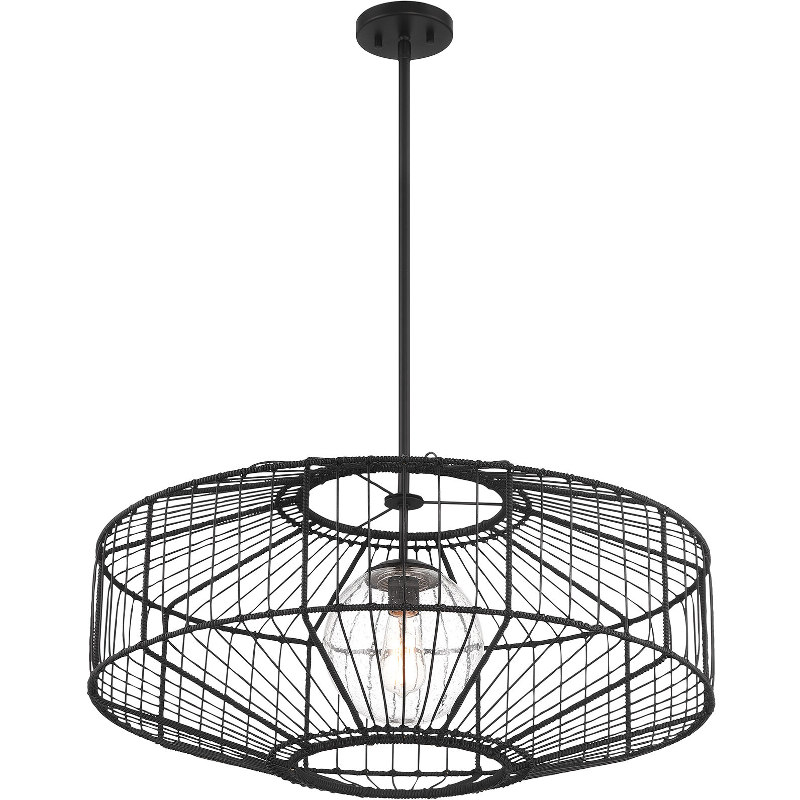 Marcy 1 Light 30 inch Matte Black Pendant Ceiling Light