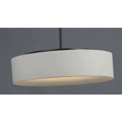 Prime LED 16 inch Oil Rubbed Bronze Single Pendant Ceiling Light in Oatmeal Linen
