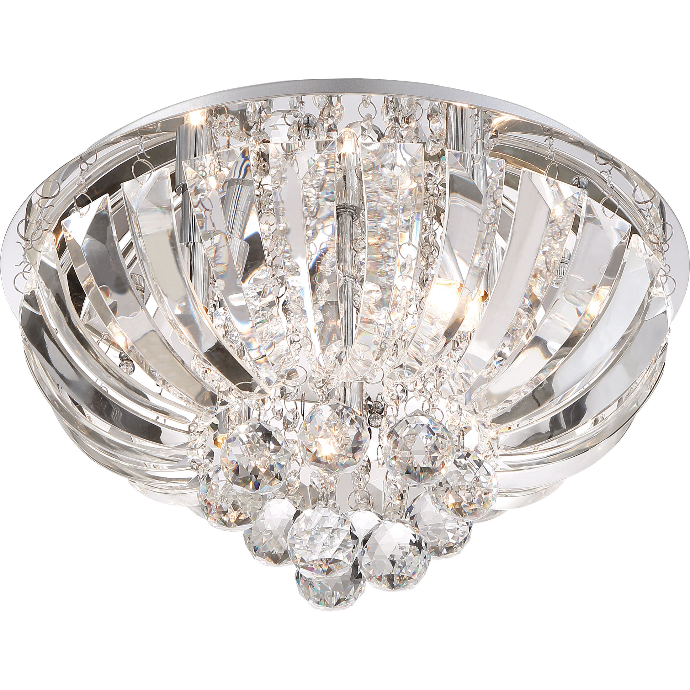 Glisten 5 Light 16 inch Polished Chrome Flush Mount Ceiling Light