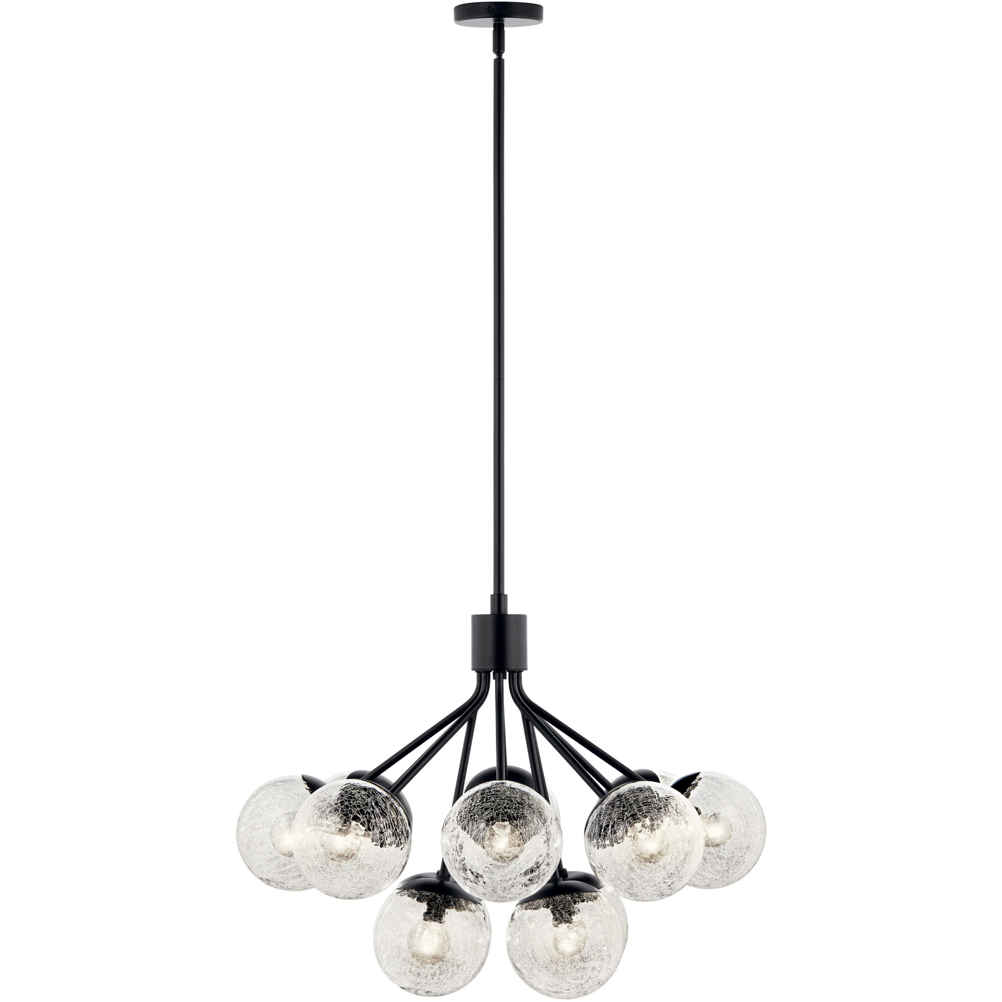 Silvarious 12 Light Black Chandelier/Semi Flush Ceiling Light
