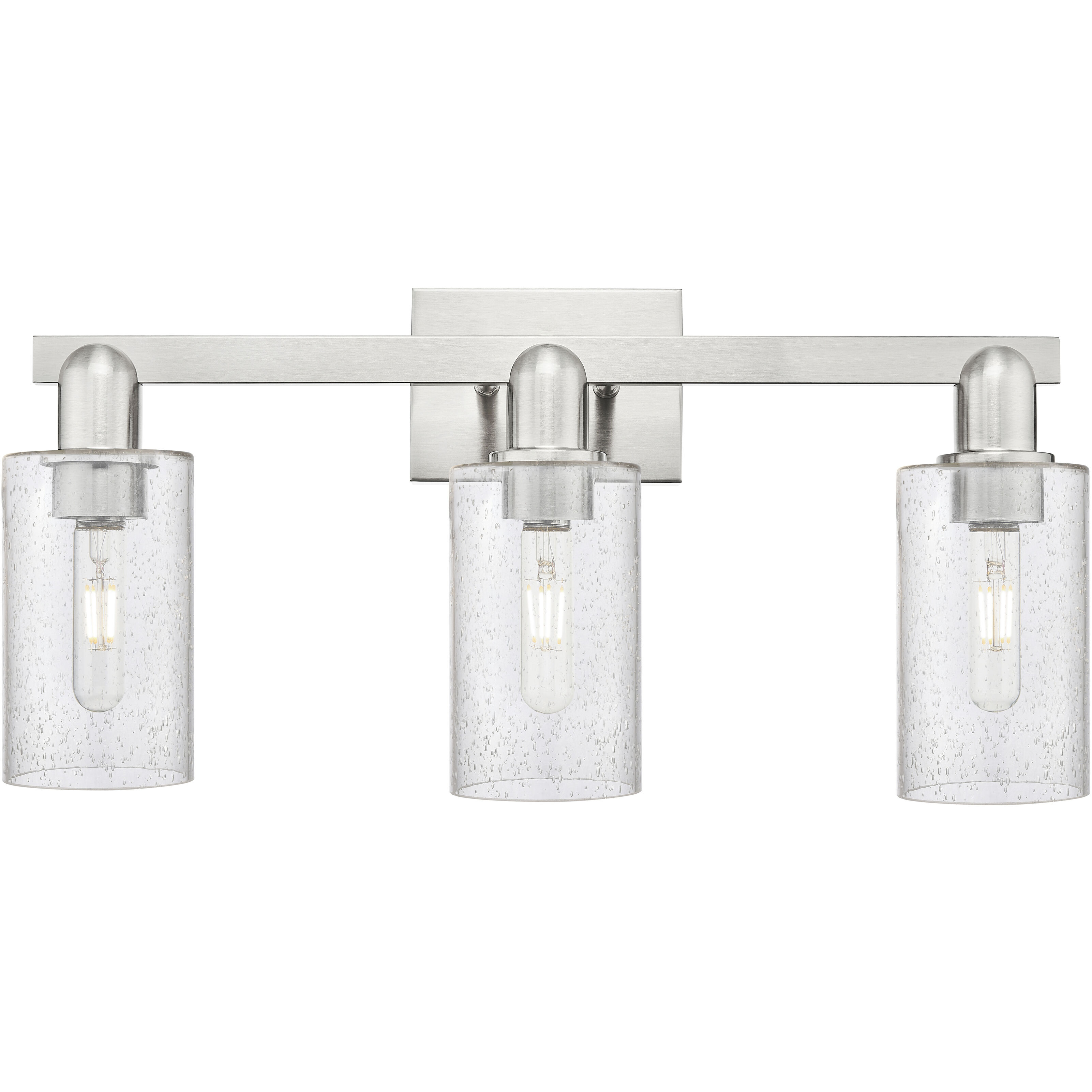 Arcadia Clymer 3 Light 22.88 inch Brushed Satin Nickel Bath Vanity Light Wall Light in Seedy