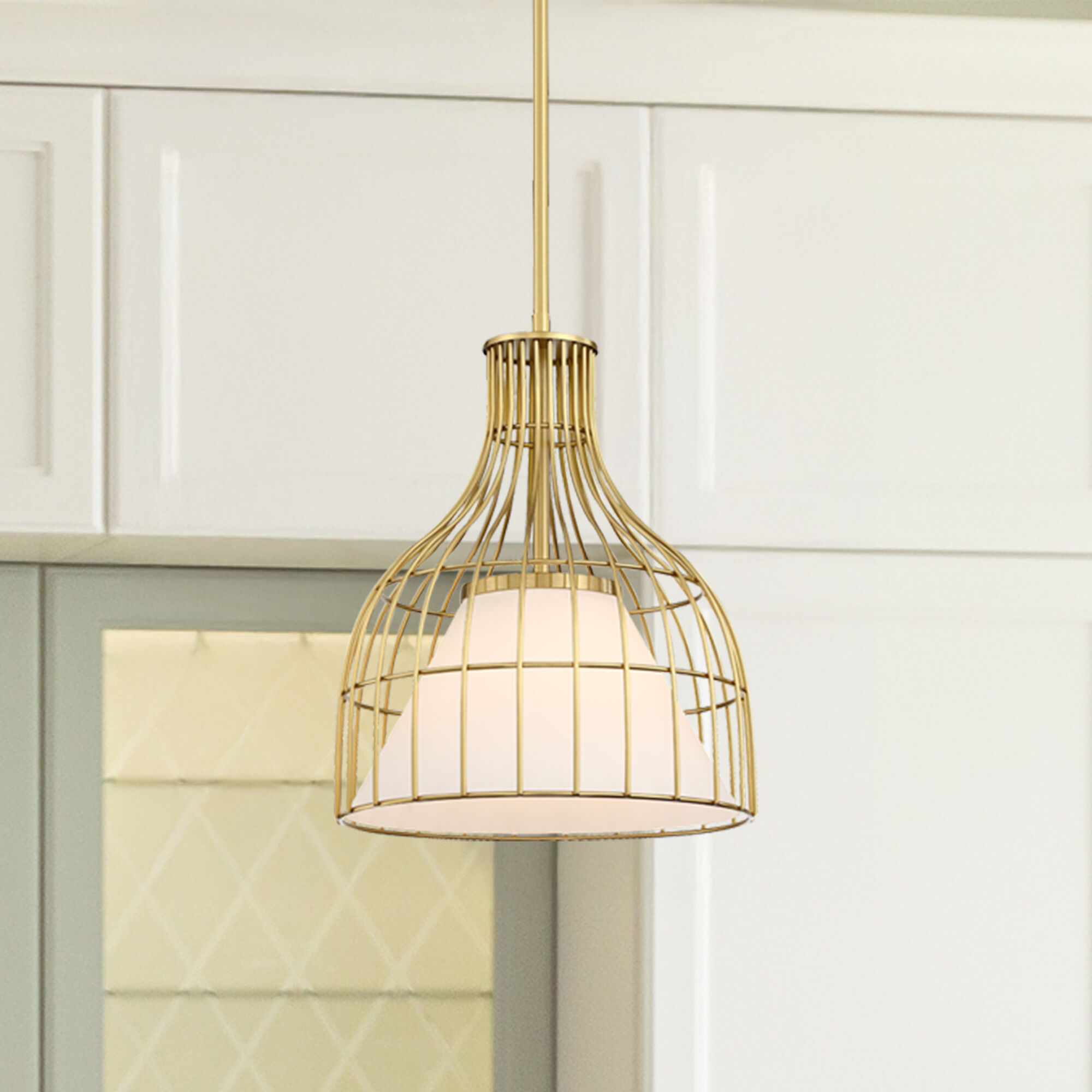 Evensong LED 12 inch Brushed Gold Pendant Ceiling Light