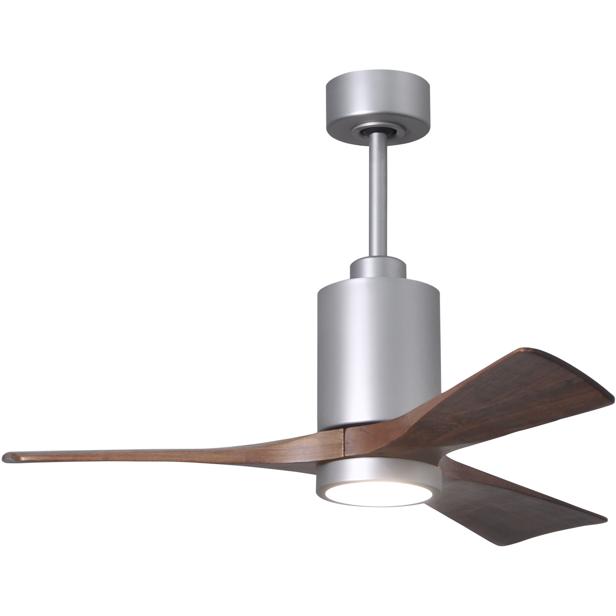 Atlas Patricia-3 42 inch Brushed Nickel with Walnut Tone Blades Ceiling Fan, Atlas